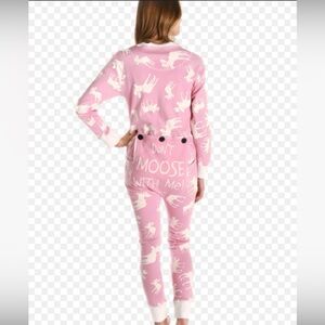 Lazy One Adult Unisex Classic Moose FlapJack in Pink